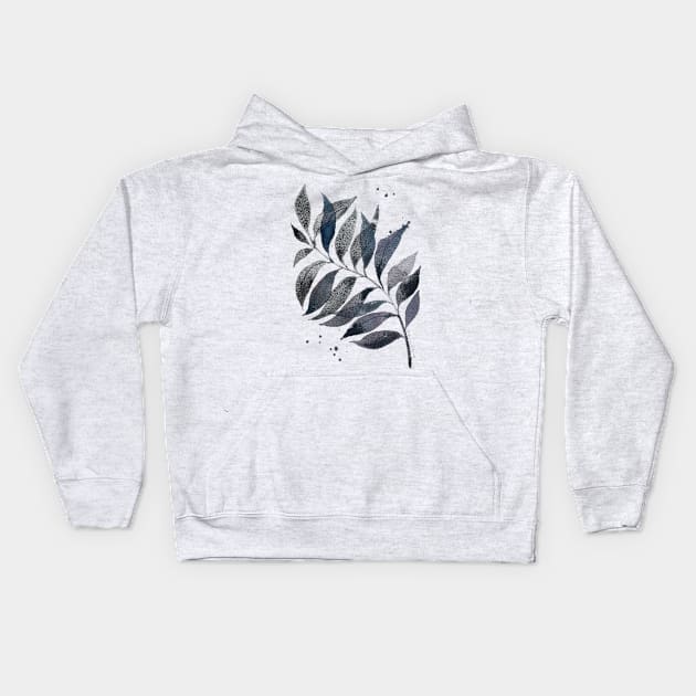 Watercolor Palm Leaf Kids Hoodie by Rebelform